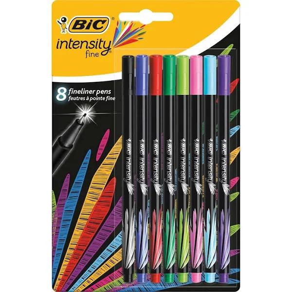 Bic Intensity Fineliner Pen Assorted Colours Pack 8