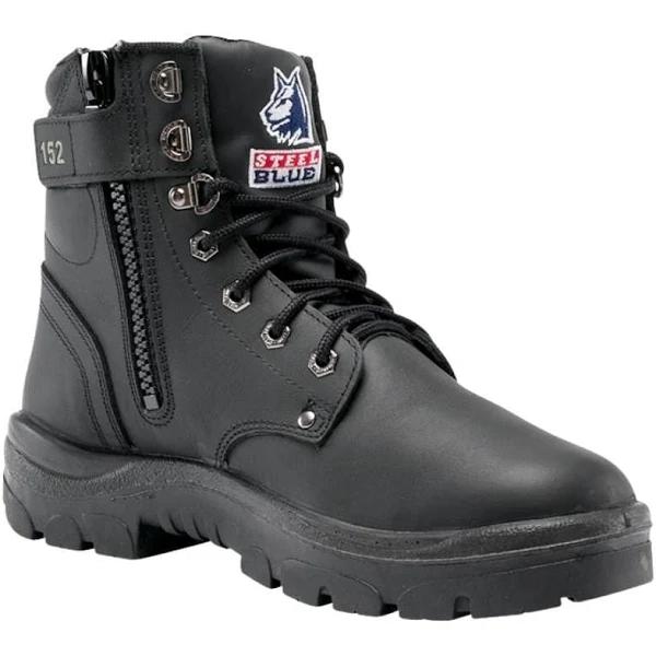 Steel Blue Argyle Zip Sided Safety Boot 312152, Black / 14