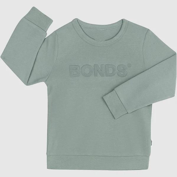 Bonds Kids Tech Sweats Pullover in Misty Sage Size: 5, Cotton