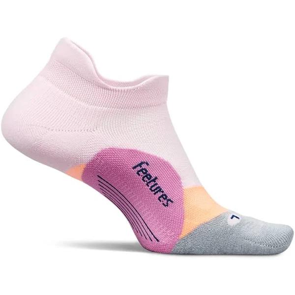 Unisex Feetures Light Cushion No Show Tab Socks Pink Blitz / L