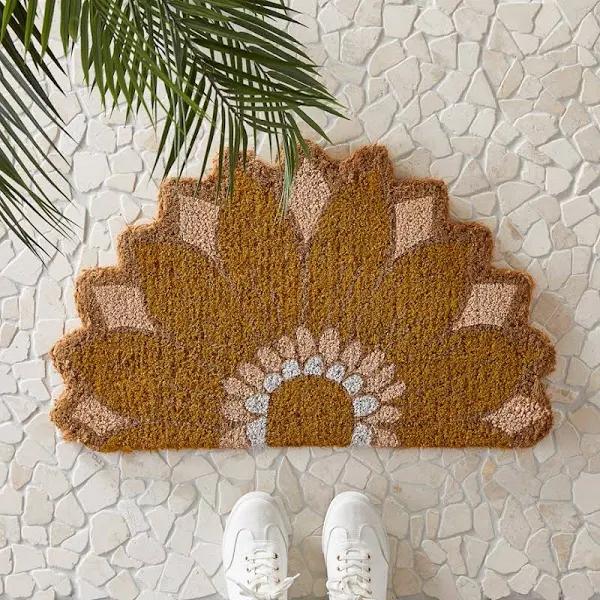 Adairs Coir Retro Flower Doormat - Door Mat