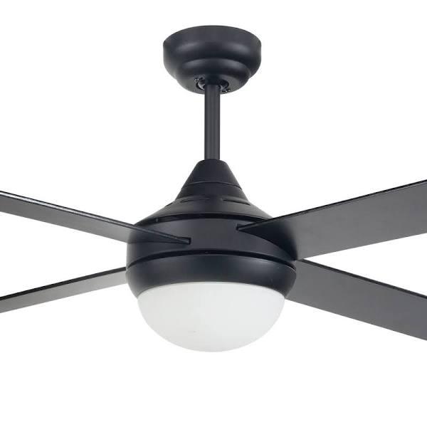 Brilliant Tempo Plus 48" Timber Blade AC Ceiling Fan with 2x E27 Light Black | Brilliant | Lighting Illusions