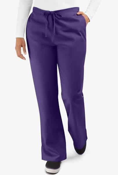 Cherokee 4101 Natural Rise Flare Leg Drawstring Pant - Grape, XL