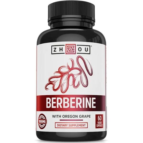 Zhou Nutrition Berberine With Oregon Grape 1000 MG 60 Veggie Capsules