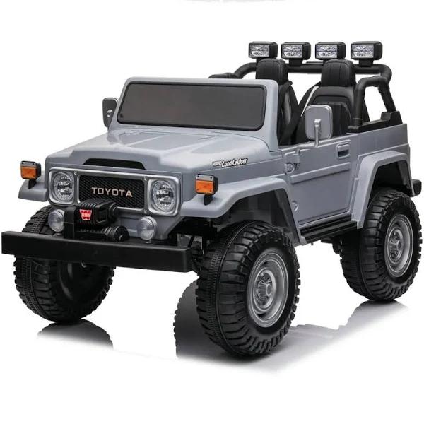 24V Licensed Toyota Land Cruiser FJ40 4WD 4x4 Ride On Car SUV with Remote - Grey