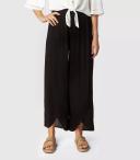 Piping Hot Split Leg Beach Pants | Black | Size 10