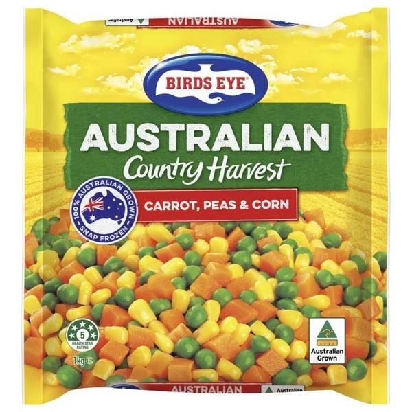 Birds Eye Snap Frozen Carrot Peas & Corn 1 kg