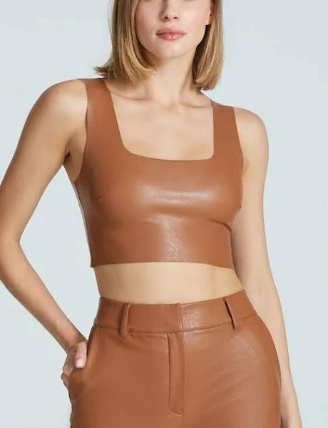 Commando Faux Leather Crop Top Cocoa / S