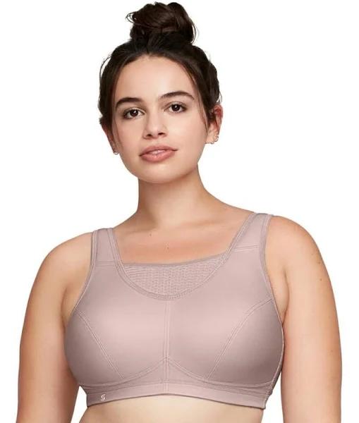 Glamorise No-Bounce Camisole Elite Wire-Free Sports Bra - Rose Tan 14E 1067 Plus Size Bra - AfterPay Available