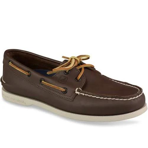 Sperry Men's Authentic Original 2-Eye Wide Boat Shoe - Brown Leather -Size 13