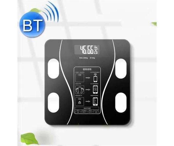 Smart Bluetooth Weight Scale Home Body Fat Measurement Health Scale Battery Model(Curve Black)