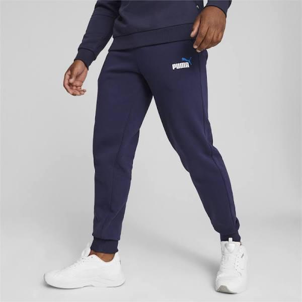 Essentials+ 2 Col Logo Men's Pants in Navy, Size Small, Cotton/Polyester by Puma