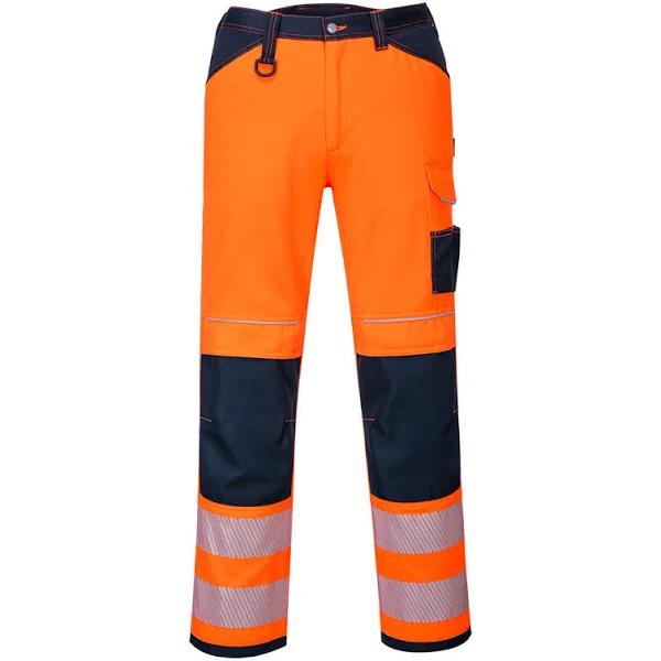 Portwest PW340 PW3 Hi Vis Work Trousers Orange/Navy