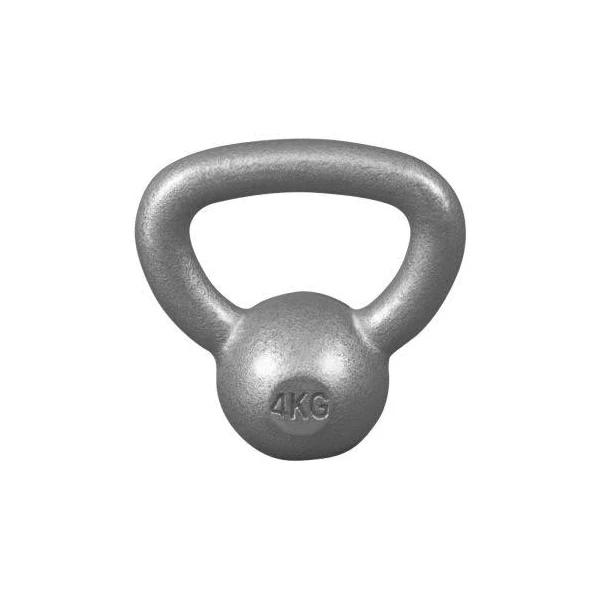 Gorilla Sports Cast Iron Kettlebell - Silver 4kg