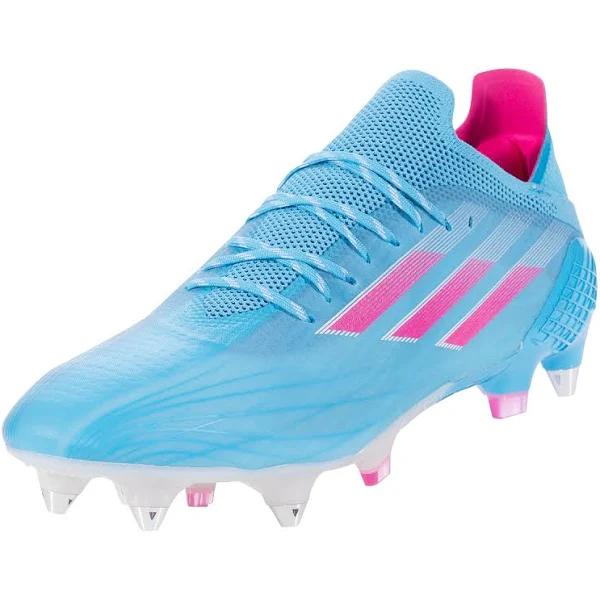 Adidas x Speedflow.1 Sg Soft Ground Soccer Cleat Sky Rush/Team Shock Pink/White in Blue - Size 5.5