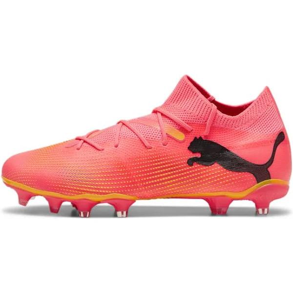 Future 7 Match FG/AG Women's Football Boots in Sunset Glow/Black/Sun Stream, Size 10, Textile by Puma