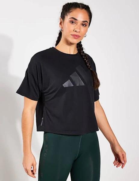 Adidas Train Icons 3 Bar Logo T-Shirt - Black - XS