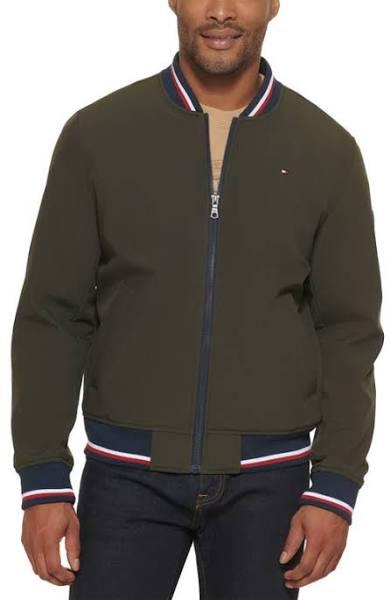 Tommy Hilfiger Men's Lightweight Varsity Rib Knit Bomber Jacket