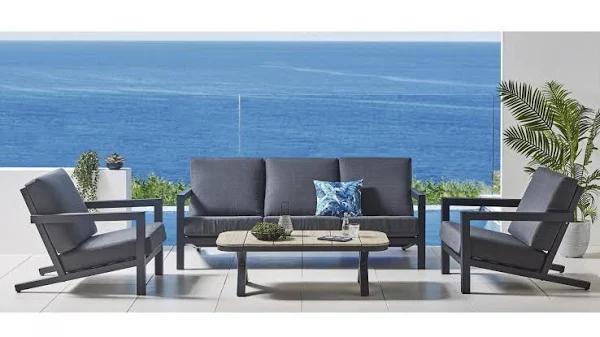 Aro 4-Piece Outdoor Lounge Setting - Black