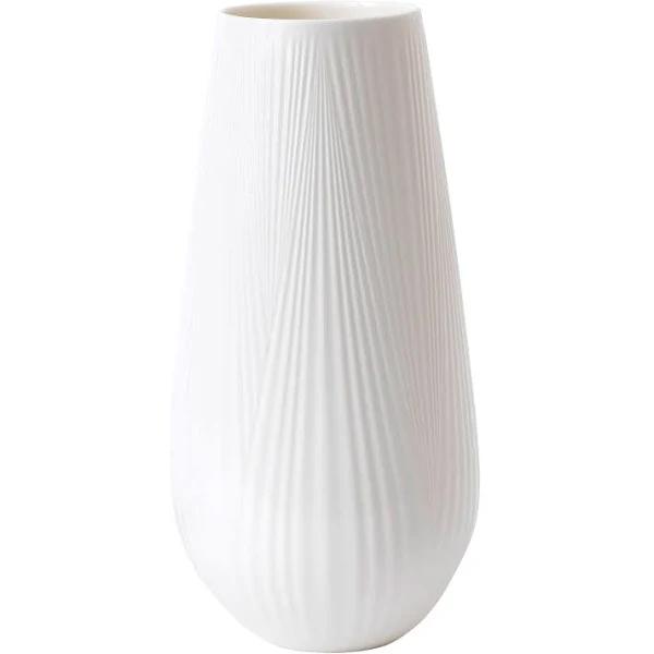 Wedgwood White Folia Tall Vase 30cm