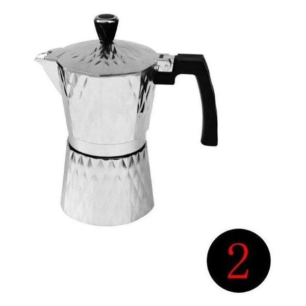 Italian Style Stove Top Espresso Coffee Maker 2 Cup Silver