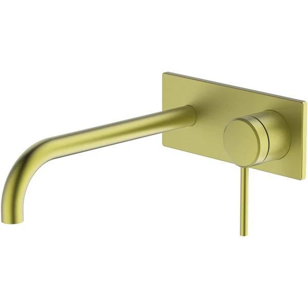 Abey Poco Wall Basin/Bath Set 220mm Brushed Brass