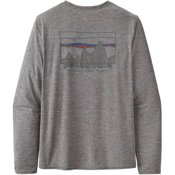 Patagonia Long-sleeved Cap Cool Daily Graphic Shirt - '73 Skyline / Feather Grey - 2XL - Men