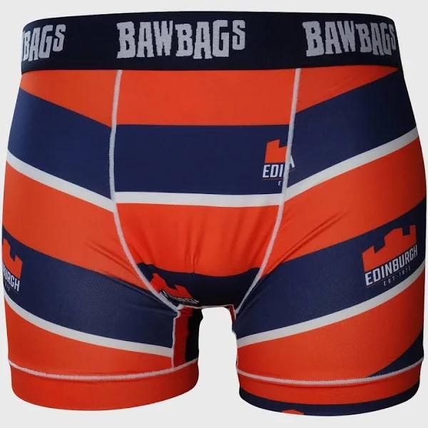 Bawbags Edinburgh Rugby Cool de Sacs Stripe Boxer Shorts Navy/Orange