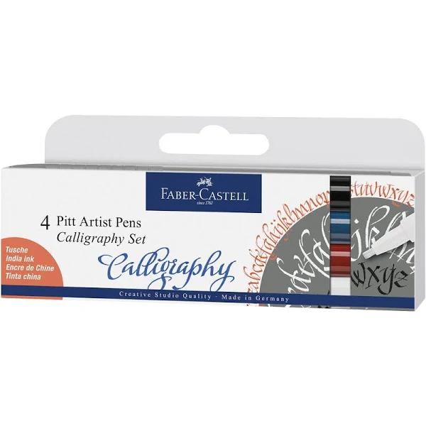 Faber Castell Pitt Artist Calligraphy Pens Assorted Classic - Pack of 4