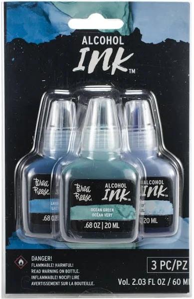 Brea Reese - Alcohol Inks 20ml 3 Pack - Lake Blue, Ocean Green, Sky