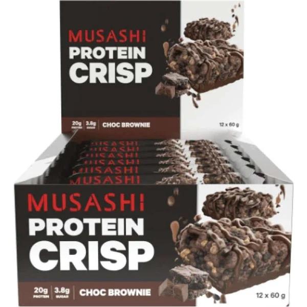 Musashi Protein Crisp Choc Brownie Box 12 x 60g