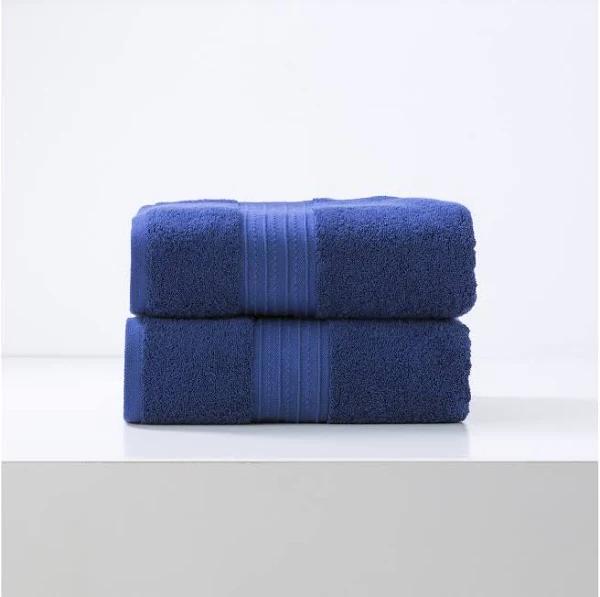 Renee Taylor Brentwood 650 GSM Low Twist 2 Pack Bath Sheet Royal