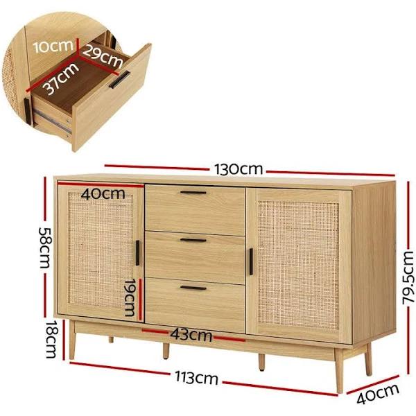 Artiss Buffet Sideboard Rattan Furniture Cabinet Storage Hallway Table