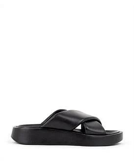 David Jones Edward Meller Kamir Crossover Slide On Chunky Unit in Black, Size 40 EU