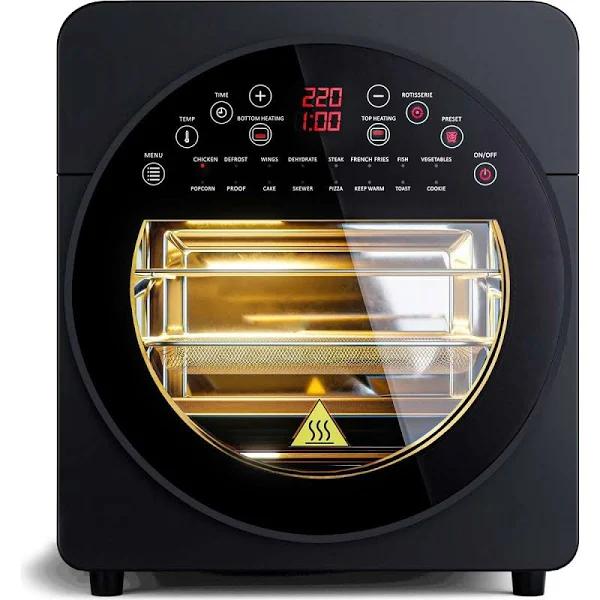 Advwin 15L Rotary Convection Oven 16-in-1 Digital Touch Air Fryer Toaster Oven Black