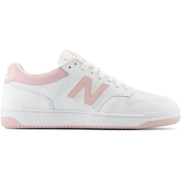 New Balance 480 White/Pink Trainers - US 4.5