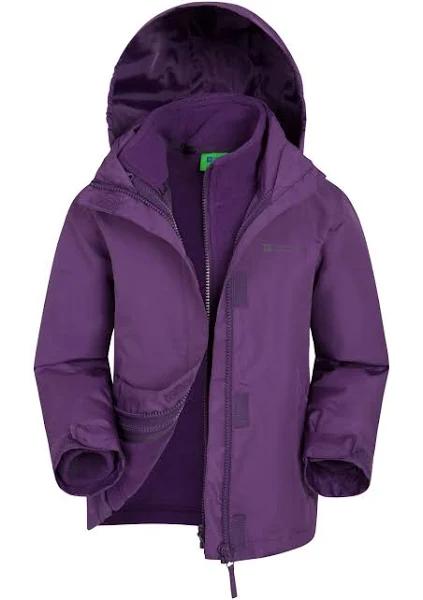 Girls Mountain Warehouse Fell 3 in 1 Water Resistant Jacket - Purple