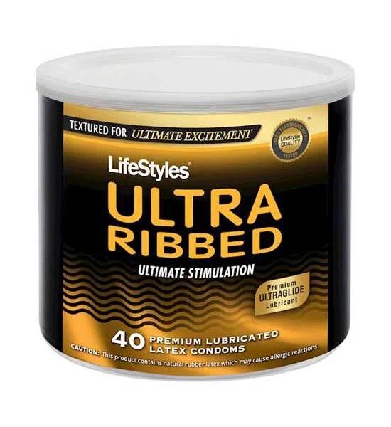 Lifestyles Ultra Ribbed Condoms 40 Pack