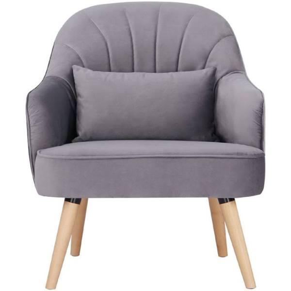 Keira Accent Sofa Arm Chair Fabric Uplholstered Lounge Couch - Mid Grey - Earn Everyday Rewards, AfterPay Available