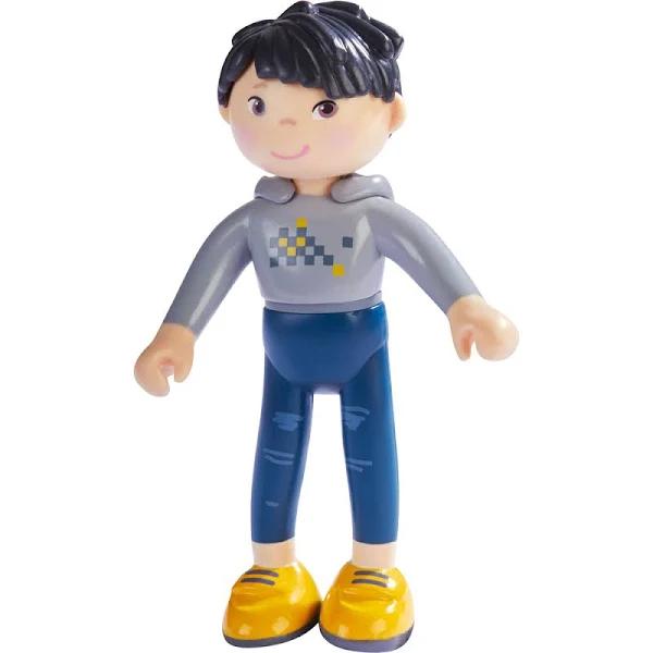 HABA Little Friends Liam - 4" Boy Dollhouse Toy Figure with Black Hair