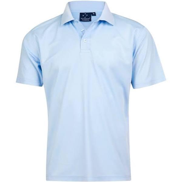 VINE | Mens Plain CoolDry Short Sleeve Polo Shirt Sky Blue 2XL