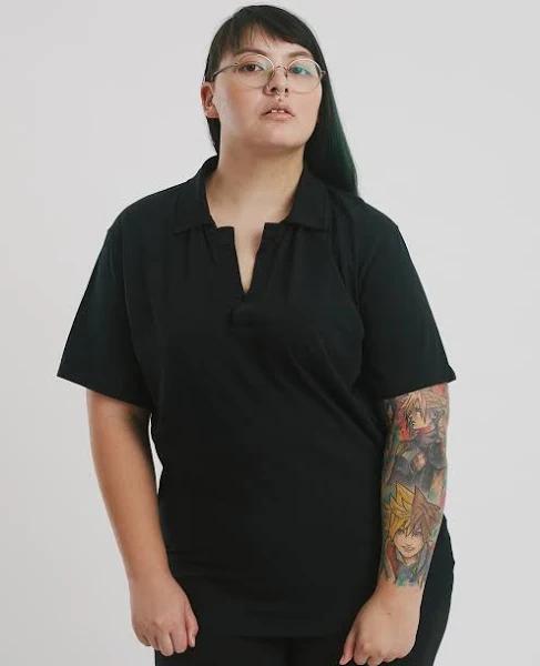 Women's Sensory Comfy Polo Shirt - Black 2X-Large / Black