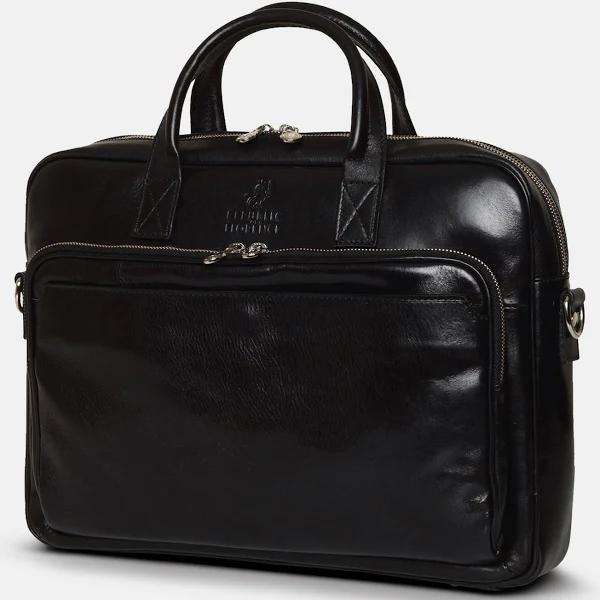 Republic of Florence - Men's Black Messenger - Pretoria Leather Laptop Briefcase - Size One Size at The Iconic