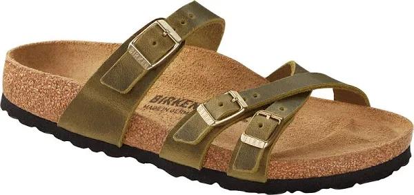 Birkenstock Women's Franca Oiled Leather Sandal - 37,Olive