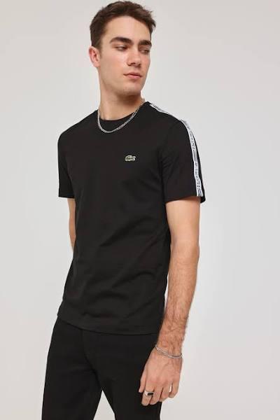 Lacoste Logo Tape Jersey T-Shirt Black - Size XL