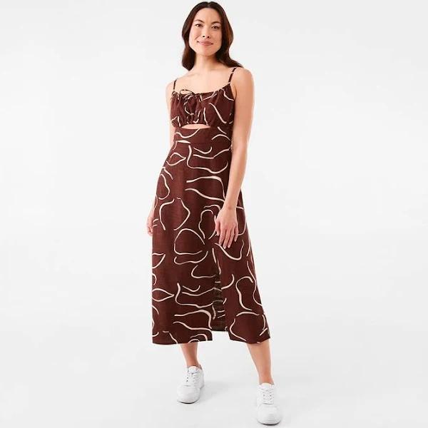 Kmart Sleeveless Front Cut Out Midi Dress - Abst Line Size: 8