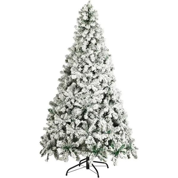 Mazam Christmas Tree 1.8m 6ft Xmas Trees Decorations White Snow Flocked 600 Tips