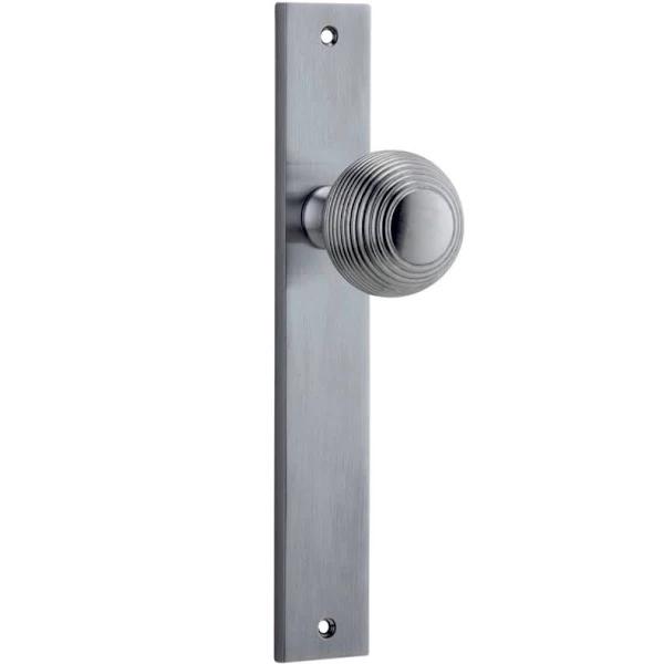 Iver Door Knob Guildford Rectangular Latch Pair Brushed Chrome