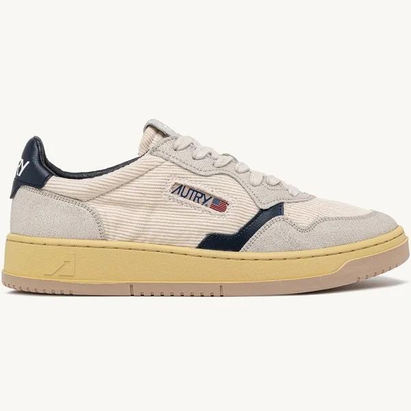 Autry - Medalist Suede and Corduroy Trainers - Mens - Beige Blue