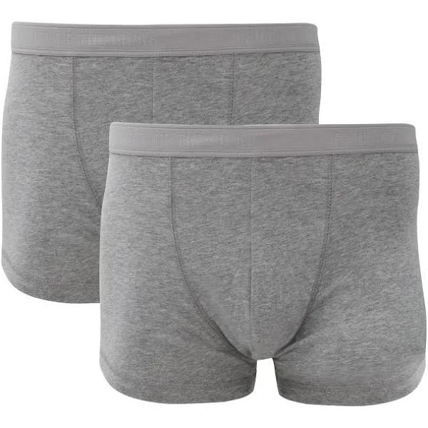 Fruit of The Loom Mens Classic Shorty Cotton Rich Boxer Shorts (Pack of 2) Light Grey Marl XL